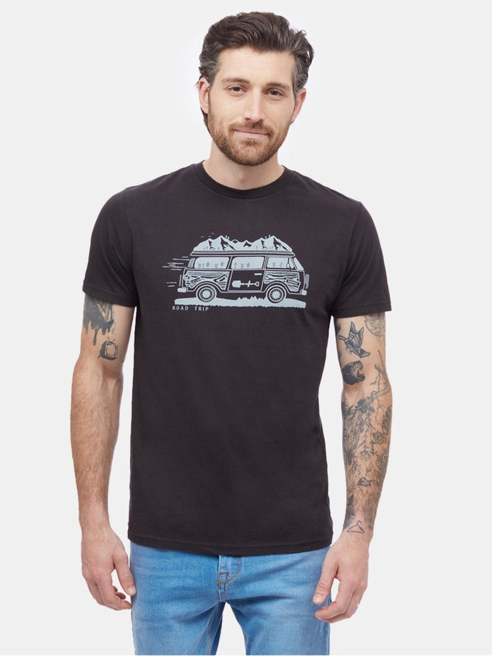 Men’s Tentree Road Trip T-Shirt | Meteorite Black | Size Large
